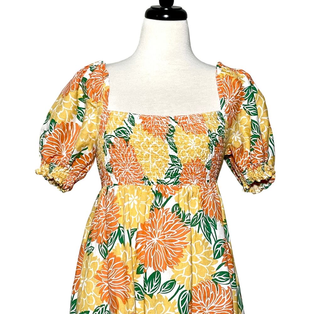 House of Harlow SZ XS Linen Dress with Orange Yellow Details - Picture 3 of 9